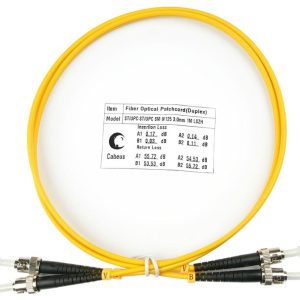 Шнур оптический FOP(d)-9-ST-ST-1m duplex ST-ST 9/125 sm 1м LSZH Cabeus 7552c