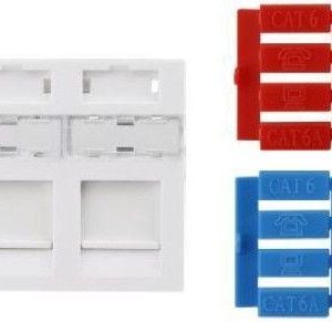 Вставка 45х45 (аналог Mosaic) для 2х модулей Keystone Jack со шторками SIP3-2K-M45-45 Hyperline 426177