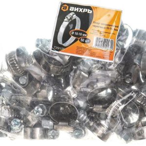 Хомут металлический червячный 10-16 9мм (уп.50шт) Вихрь 73/9/1/20