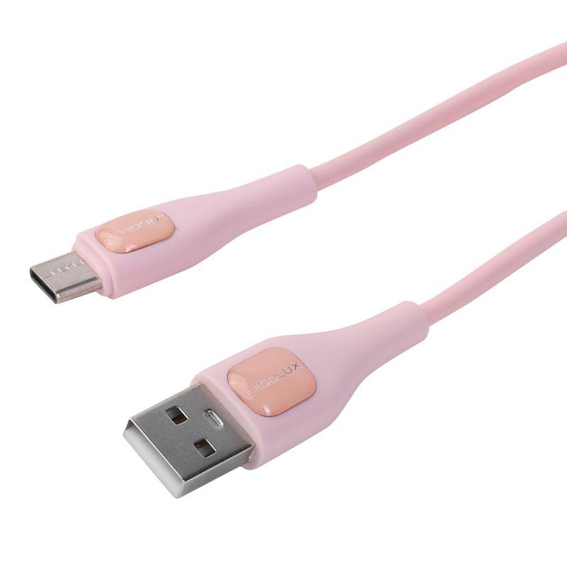 Кабель USB-Type C ELX-CDC02-C14 3А 1.2м зарядка+передача данных коробка роз. Ergolux 15302