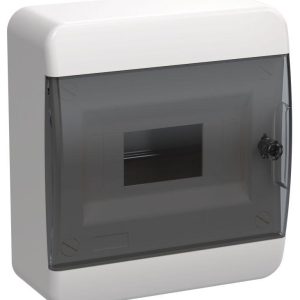 Корпус ЩРН-П-8 TEKFOR IP41 черн. прозр. дверь пластик. IEK TF5-KP12-N-08-41-K01-K03