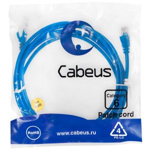 Патч-корд U/UTP кат.6 PC-UTP-RJ45-Cat.6-3m-BL 2xRJ45/8p8c неэкранир. PVC 3м син. Cabeus 8680c