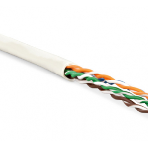 Hyperline UUTP4-C5E-P24-IN-LSZH-WH-100 (100 м) Кабель витая пара, неэкранированная U/UTP, категория 5e, 4 пары (24 AWG), многожильный (patсh), LSZH, нг(С)-HF, -20градC – +75градC, белый