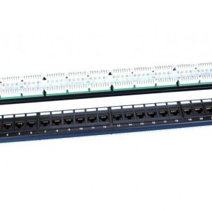 Патч-панель 19дюйм 1U кат.5E 24 порта RJ45 PP3-19-24-8P8C-C5E-110D черн. Hyperline 246095