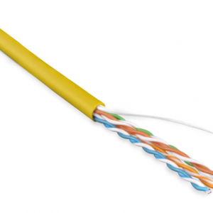 Hyperline UUTP4-C5E-S24-IN-LSZH-YL-100 (100 м) Кабель витая пара, неэкран. U/UTP, категория 5e, 4 пары (24 AWG), одножильный (solid), LSZH, нг(С)-HF, -20градC – +75градC, желтый - гарантия: 15 лет компонентная, 25 лет системная