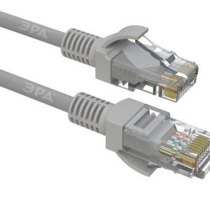 Патч-корд кат.5E U/UTP неэкранир. Cu 1.5м сер. Эра Б0051410
