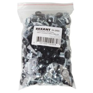 Комплект крепежа винт+шайба+гайка M6x16 (уп.100шт) Rexant 04-2686