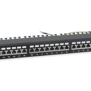 Патч-панель 19дюйм 1U 24 порта RJ45 кат.6A полностью экранир. с задн. кабельн. организатором Cabeus 7653c