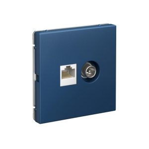 Розетка компьютерная + телевизионная 2-м ArtGallery RJ45 + TV кат.5E аквамарин SE GAL001189